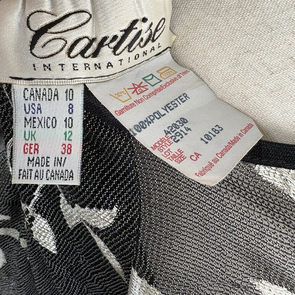 Vtg Y2K Size 8 Whimsigoth Blouse Flare Asymmetric Sleeve Floral Black Fairy Lace - Picture 7 of 7